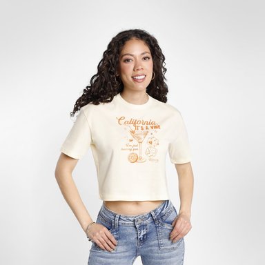 POLO CROP MANGA CORTA MUJER KANSAS OVERSIZE ESTAMPADO - 1