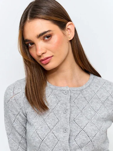 CARDIGAN MUJER INDEX CALADO - 3