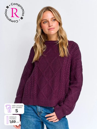 SWEATER MUJER INDEX CABLES - 1