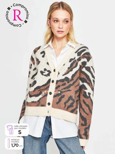 CARDIGAN MUJER BARBADOS ANIMAL - 1