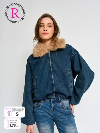CASACA MUJER INDEX CORTA DENIM - 1