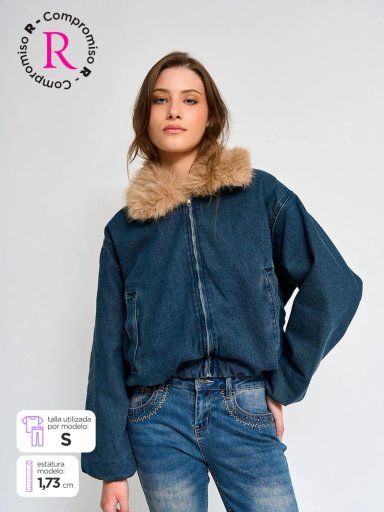 CASACA MUJER INDEX CORTA DENIM - 1