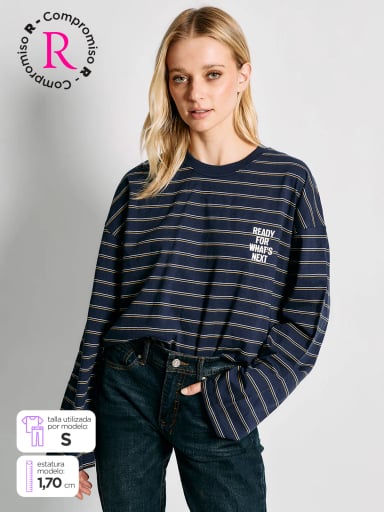 POLO MANGA LARGA MUJER INDEX ESTAMPADA - 1