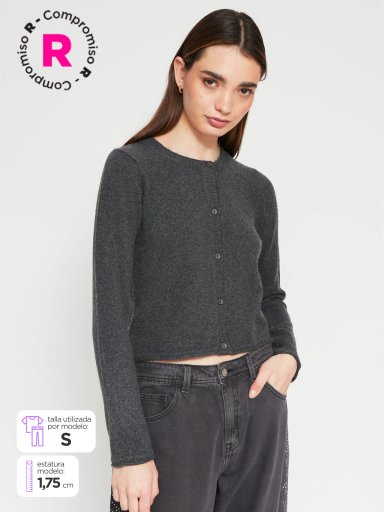 SWEATER MANGA LARGA MUJER INDEX BOTONES - 1