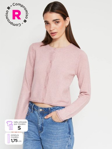 SWEATER MANGA LARGA MUJER INDEX BOTONES - 1