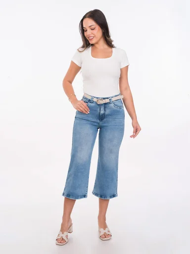 JEANS ALGODÓN CROPPED FLARE MUJER METAL JEANS MARISOL - 1
