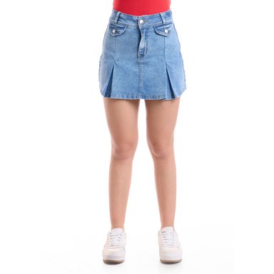 FALDA SHORT ALGODÓN MUJER METAL JEANS - 1