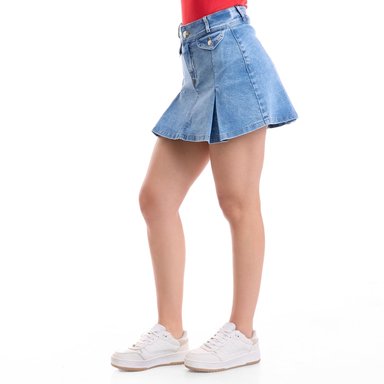 FALDA SHORT ALGODÓN MUJER METAL JEANS - 3