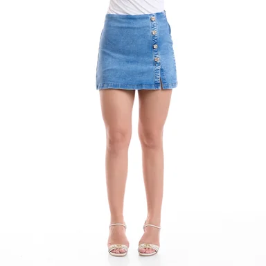 FALDA SHORT ALGODÓN MUJER METAL JEANS - 1