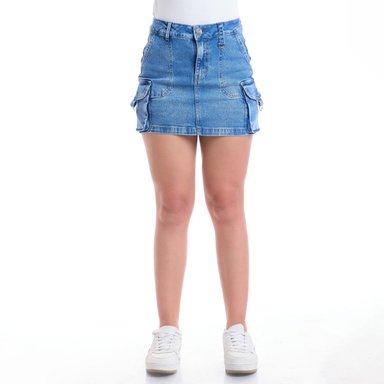 FALDA SHORT ALGODÓN MUJER METAL JEANS - 1