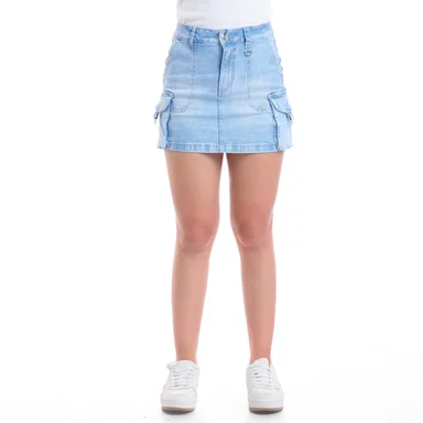 FALDA SHORT ALGODÓN MUJER METAL JEANS - 1