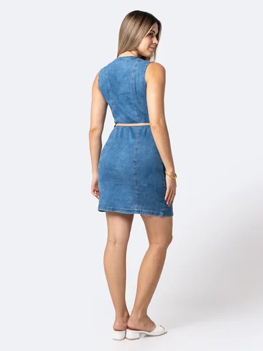 VESTIDO CORTO DENIM MUJER PIONIER - 3