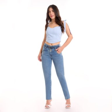 JEAN ALGODÓN RECTO MUJER METAL JEANS MARINA - 2