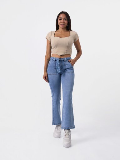 JEANS ALGODÓN FLARE MUJER BRONCO PILY - 1