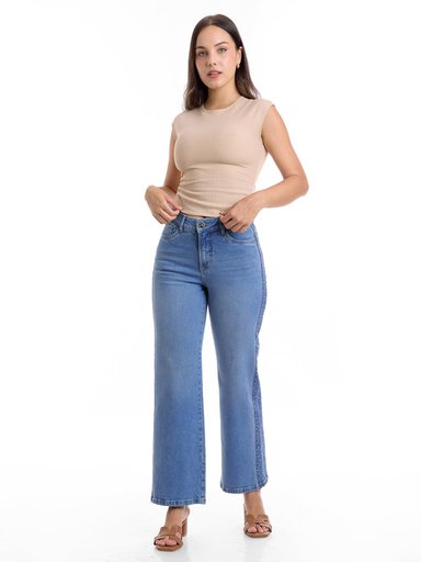 JEANS STRAIGHT MUJER METAL JEANS DIAMANTE - 5