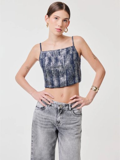 POLO SIN MANGAS MUJER INDEX DENIM - 1