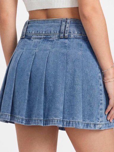 FALDA SHORT MUJER SQUEEZE DENIM AMELITH - 3