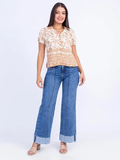 JEANS WIDELEG MUJER SODA BLUES FENDI - 1