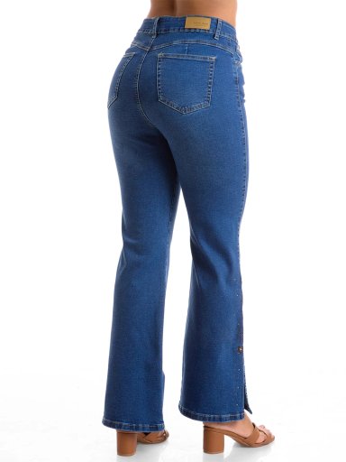 JEANS FLARE MUJER METAL JEANS BORDADO ANDINA - 2