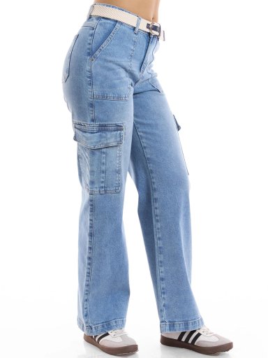 JEANS CARGO STRAIGHT MUJER METAL JEANS ASTRID - 3