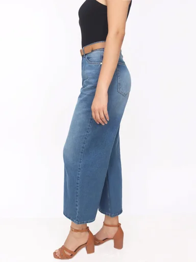 JEANS WIDE LEG MUJER KAYRA POBLET PERFECT FIT CROPPED - 3