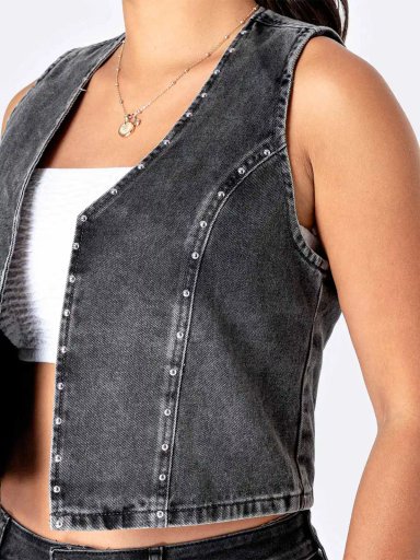 CHALECO DENIM MUJER PIONIER RING MILEYH - 4