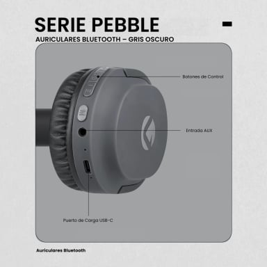 AUDÍFONOS VOLKANO ON EAR PEBBLE SERIES BLUETOOTH - 3