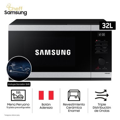 HORNO MICROONDAS CHEFF SAMSUNG 32L MG32DG4524ATPE CON DORADOR - 1