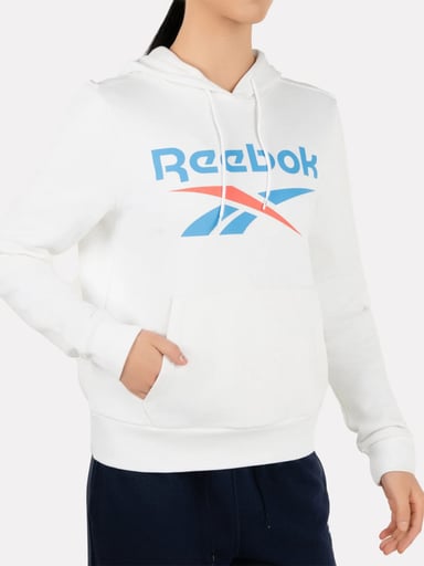 CASCA MUJER REEBOK IDENTITY BIG LOGO FLEECE HOODIE ALGODÓN BLANCO - 3