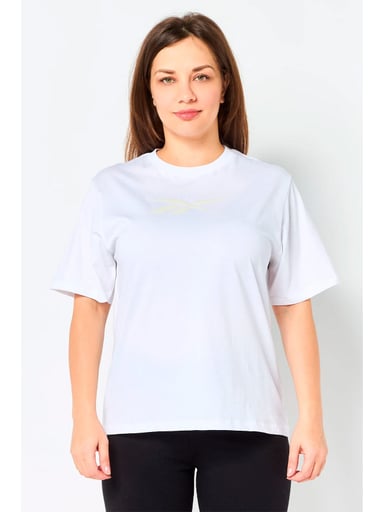 POLERA DEPORTIVA MUJER REEBOK BLANCO W CHEST VECTOR LOGO TEE - 1