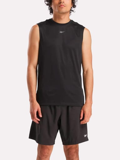 POLO DEPORTIVO SIN MANGAS HOMBRE REEBOK NEGRO ID TRAIN - 1