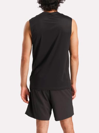 POLO DEPORTIVO SIN MANGAS HOMBRE REEBOK NEGRO ID TRAIN - 2