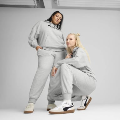 PANTALÓN BUZO MUJER PUMA LOGO COMFO GRIS - 3