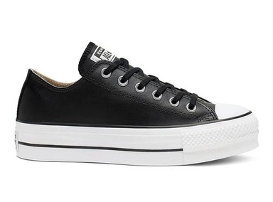 ZAPATILLAS MUJER CONVERSE URBANAS NEGRO LIFT LEATHER OX CLEAN CUERO - 1
