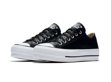ZAPATILLAS MUJER CONVERSE URBANAS NEGRO CT AS LIFT OX CUERO - 2