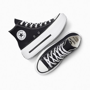 ZAPATILLAS MUJER CONVERSE URBANAS NEGRO CHUCK TAYLOR ALL STAR DOUBLE STACK PLATFORM - 6
