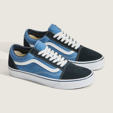 ZAPATILLAS MUJER VANS URBANAS AZUL MARINO UA OLD SK CUERO - 1