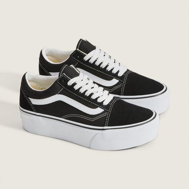 ZAPATILLAS MUJER VANS URBANAS NEGRO OLD SK ST CUERO - 1