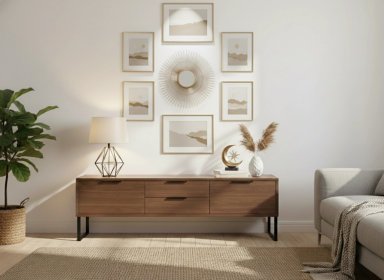 ESPEJO RIPLEY HOME SOL REDONDO METAL DORADO 45 X 45 CM - 1
