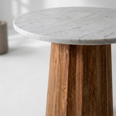 MESA DE APOYO MAISON LINETT MARMOL MADERA - 1