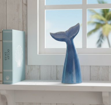 FIGURA RIPLEY HOME COLA BALLENA CERÁMICA 14.8 X 9.8 X 27.7 CM - 1