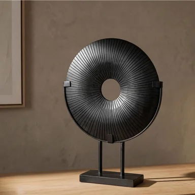 FIGURA CIRCULAR MAISON LINETT NEGRA 35.5CM - 1