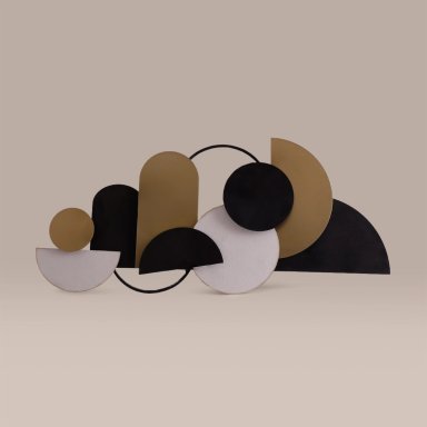 ESCULTURA RIPLEY HOME GEO GOLD BLACK 101X48CM - 1