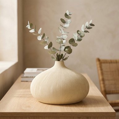 JARRÓN MAISON LINETT TEXTURA BLANCO 21CM - 1