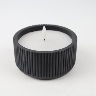 VELA RIPLEY HOME ACIRCULAR ACANALADO NEGRO 12X12 CM - 1