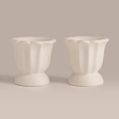 SET X2 PORTA VELA RIPLEY HOME FLOR BLANCO 7CM - 1