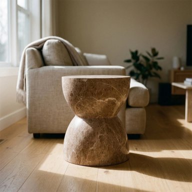 MESA DE APOYO MAISON LINETT MARMOL BEIGE LISO 43CM MAISON - 1