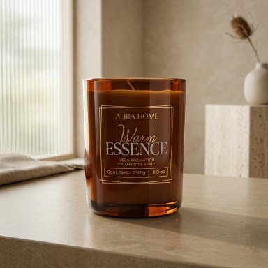VELA AROMÁTICA CRISTAL ALIRA HOME CON CERA DE SOJA CINAMMON+APPLE - 1