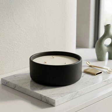 VELA AROMÁTICA CERÁMICA ALIRA HOME 3 MECHAS CERA DE SOJA EUCALYPTUS - 1