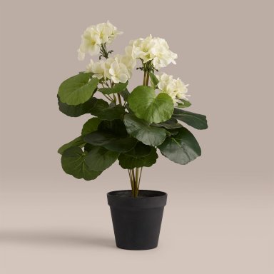 GERANIO CON MACETA RIPLEY HOME BLANCA 42CM - 1